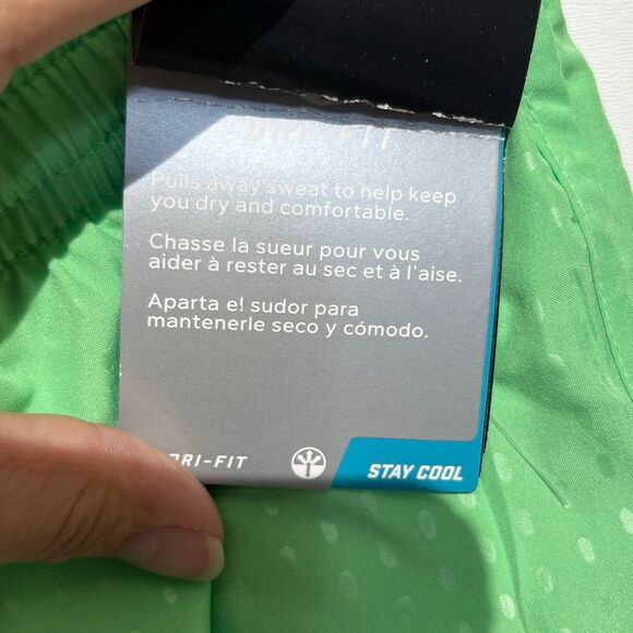 Nike Women's Green Dri-Fit Polka Dot Drawstring Athletic Shorts Size Large NWT - Picture 9 of 10